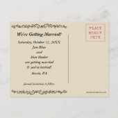 オーストラリアの牛の犬の結婚式の日付を保存 案内ポストカード (裏面)