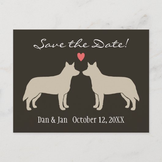 オーストラリアの牛の犬の結婚式の日付を保存 案内ポストカード (正面)