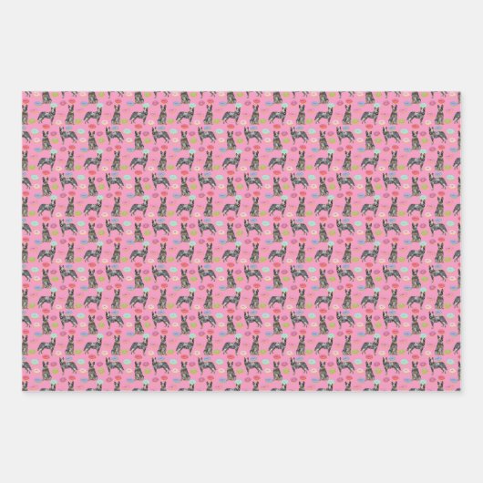 オーストラリアの牛の犬の青いヒーラー ラッピングペーパーシート (正面3)