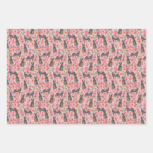 オーストラリアの牛の犬の青いヒーラー ラッピングペーパーシート (正面)