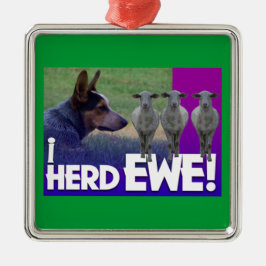 オーストラリアの牛の犬オーナメントI HERD EWE メタルオーナメント