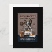 オーストラリアの牛の犬コーヒークラブコーヒークラブコーヒードッグ恋人 サンキューカード (正面/裏面)