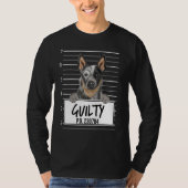 オーストラリアの牛の犬ムグショットの有罪の犬 Tシャツ (正面)