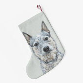 オーストラリアの牛の犬 – かわいいオリジナルドッグアート スモールクリスマスストッキング (裏面 (吊り時))