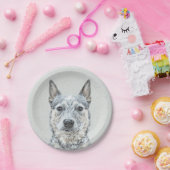オーストラリアの牛の犬 – かわいいオリジナルドッグアート ペーパープレート (パーティー)