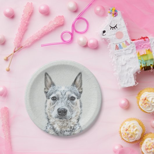 オーストラリアの牛の犬 – かわいいオリジナルドッグアート ペーパープレート (パーティー)