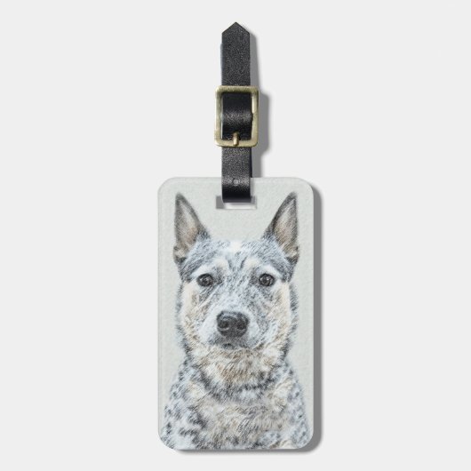 オーストラリアの牛の犬 – かわいいオリジナルドッグアート ラゲッジタグ (正面縦)