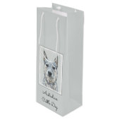 オーストラリアの牛の犬 – かわいいオリジナルドッグアート ワインギフトバッグ (正面アングル)