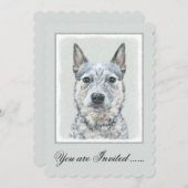 オーストラリアの牛の犬 – かわいいオリジナルドッグアート 招待状 (正面/裏面)