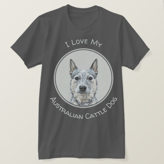 オーストラリアの牛の犬 – かわいいオリジナルドッグアート Tシャツ (デザイン正面)