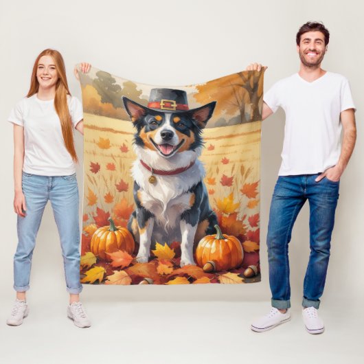 オーストラリアの牛の紅葉感謝祭 フリースブランケット (インサイチュ)