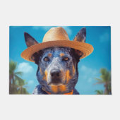 オーストラリアの牛オンビーチ、愛犬家の夏の贈り物 ドアマット (正面)