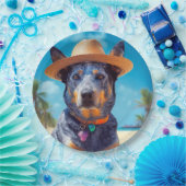 オーストラリアの牛オンビーチ、愛犬家の夏の贈り物 ペーパープレート (パーティー)