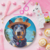オーストラリアの牛オンビーチ、愛犬家の夏の贈り物 ペーパープレート (パーティー)