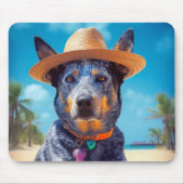 オーストラリアの牛オンビーチ、愛犬家の夏の贈り物 マウスパッド (正面)