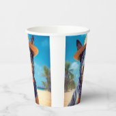 オーストラリアの牛オンビーチ、愛犬家の夏の贈り物 紙コップ (左)