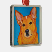 オーストラリアの牛犬のオーナメント- "赤" メタルオーナメント (右)