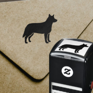オーストラリアの牛犬のシルエット セルフインキングスタンプ