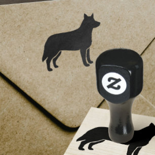 オーストラリアの牛犬のシルエット ラバースタンプ