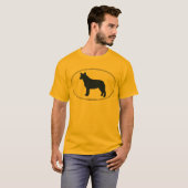 オーストラリアの牛犬のシルエット Tシャツ (正面フル)