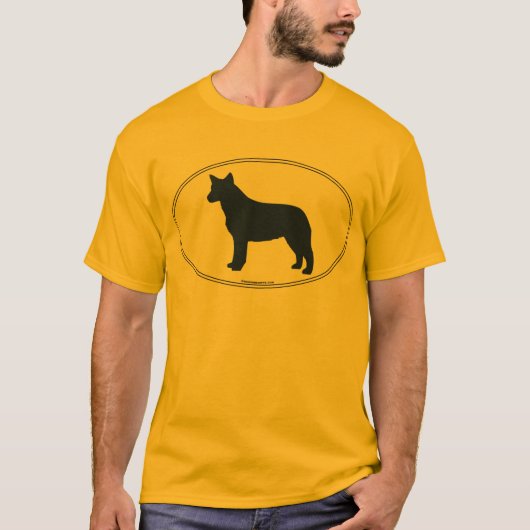 オーストラリアの牛犬のシルエット Tシャツ (正面)