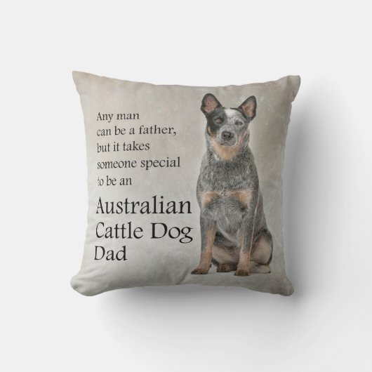 オーストラリアの牛犬のパパの枕 クッション (正面)