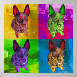 オーストラリアの牛犬のポップアート ポスター