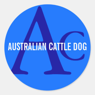 オーストラリアの牛犬のモノグラム ラウンドシール