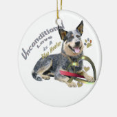 オーストラリアの牛犬の青いheelerのオーナメント セラミックオーナメント (左)