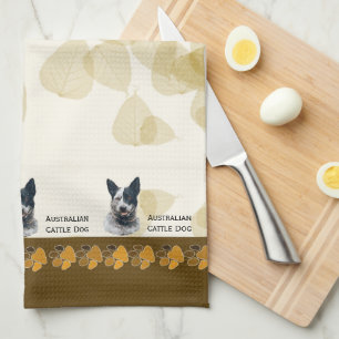 オーストラリアの牛犬タンはDishtowelを去ります キッチンタオル