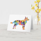 オーストラリアの牛犬 カード (黄色い花)