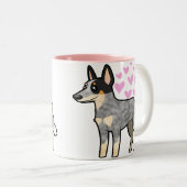オーストラリアの牛犬/ケルピー愛 ツートーンマグカップ (正面右)