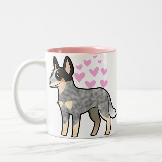 オーストラリアの牛犬/ケルピー愛 ツートーンマグカップ (左)