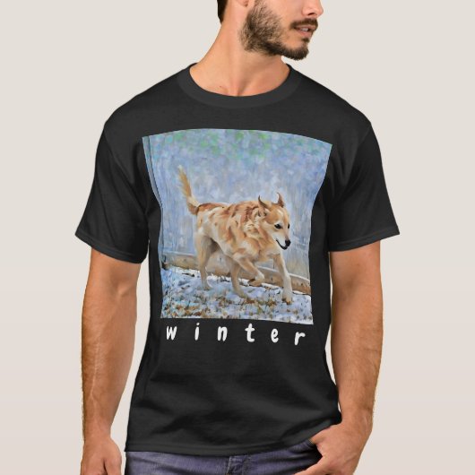 オーストラリアの牛走の犬の雪のTシャツ Tシャツ (正面)
