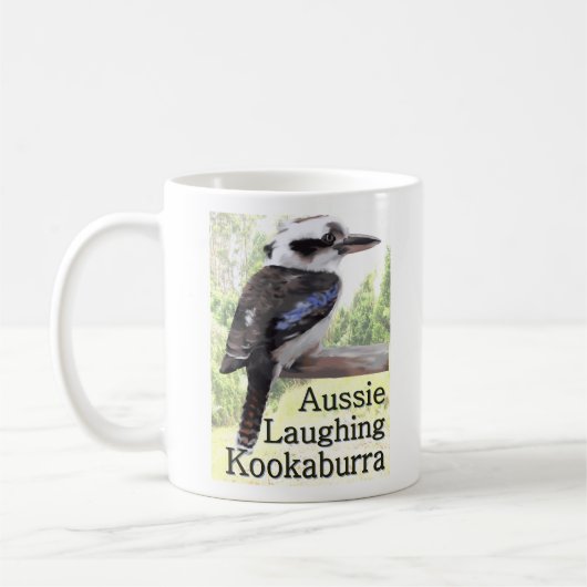 オーストラリアの笑うKookaburra コーヒーマグカップ (左)