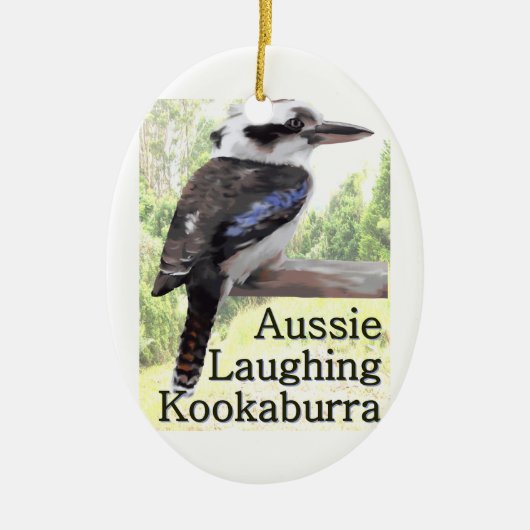 オーストラリアの笑うKookaburra セラミックオーナメント (正面)