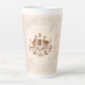 オーストラリアの紋章の茶色の濃淡 カフェラテマグ (正面)