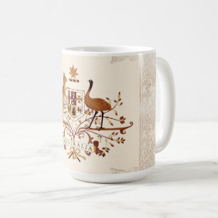 オーストラリアの紋章の茶色の濃淡 コーヒーマグカップ