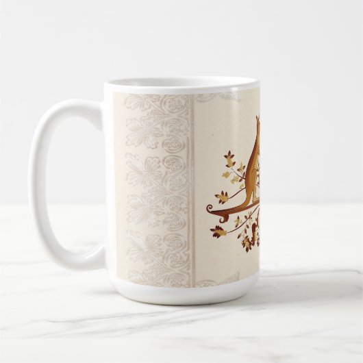 オーストラリアの紋章の茶色の濃淡 コーヒーマグカップ (左)