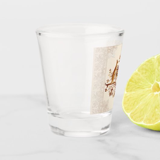 オーストラリアの紋章の茶色の濃淡 ショットグラス (左)