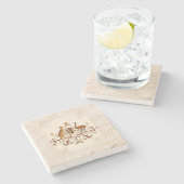 オーストラリアの紋章の茶色の濃淡 ストーンコースター (横)