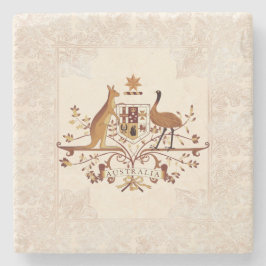 オーストラリアの紋章の茶色の濃淡 ストーンコースター