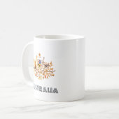 オーストラリアの紋章付き外衣 コーヒーマグカップ (正面左)