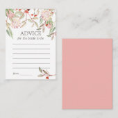 オーストラリアの素朴な花の花嫁へのアドバイスカード アドバイスカード (正面/裏面)