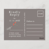 オーストラリアの素朴花結婚の対応RSVP ポストカード (裏面)