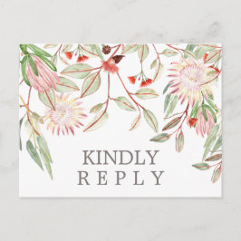 オーストラリアの素朴花結婚の対応RSVP ポストカード