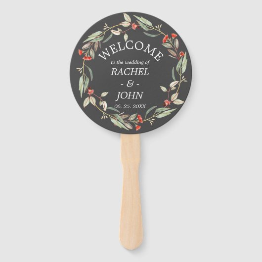 オーストラリアの素朴花結婚の歓迎グレー ハンドファン (正面)