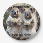 オーストラリアの結婚式オーストラリアの結婚コアラス ペーパープレート (正面)