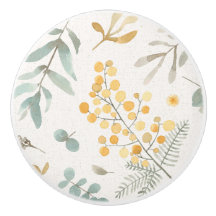 オーストラリアの編み枝細工およびユーカリの水彩画の花柄