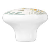 オーストラリアの編み枝細工およびユーカリの水彩画の花柄 セラミックノブ (側面)